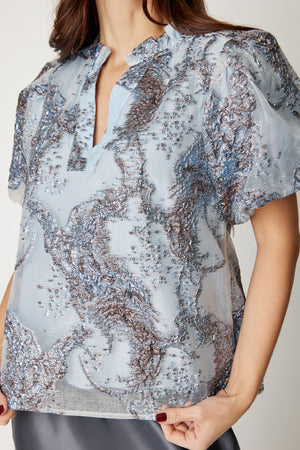 Sky Blue Jacquard Top