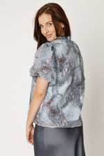 Sky Blue Jacquard Top