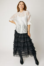 Embroidered Sheer Blouse (2 Colors)