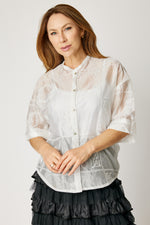 Embroidered Sheer Blouse (2 Colors)