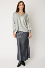 Whipstitch Sweater with Shiny Front