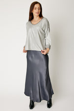Whipstitch Sweater with Shiny Front