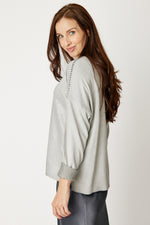 Whipstitch Sweater with Shiny Front