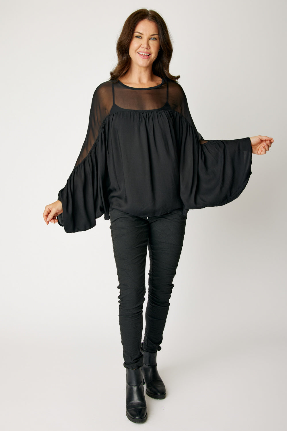Italian Silk Gathered Blouse (3 Colors)