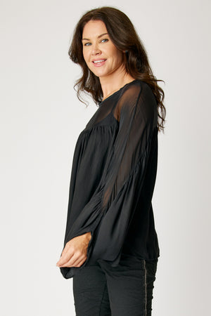 Italian Silk Gathered Blouse (3 Colors)