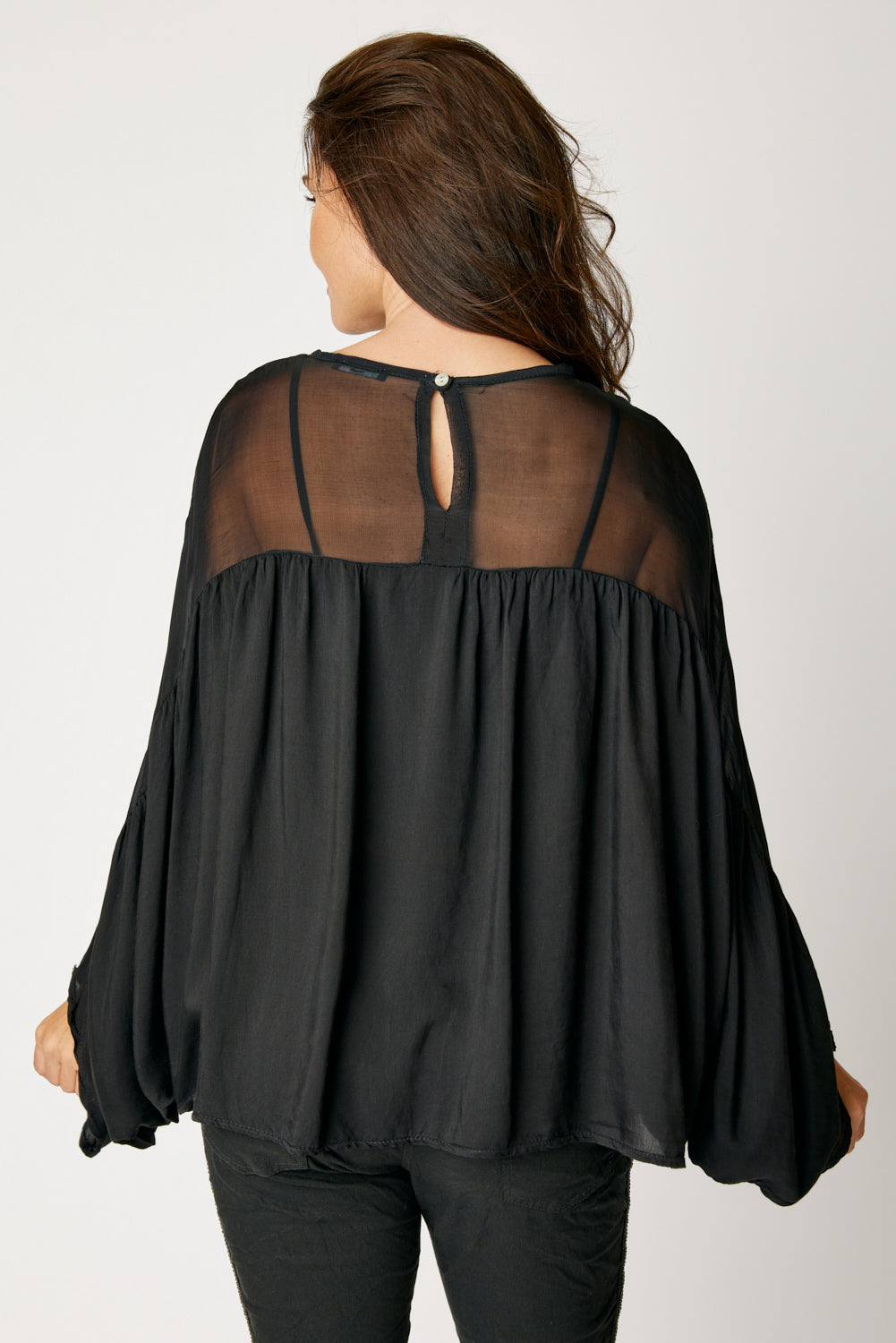 Italian Silk Gathered Blouse (3 Colors)