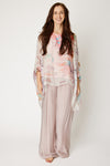 Italian Silk Blush Floral Flowing Top