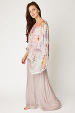 Italian Silk Blush Floral Flowing Top
