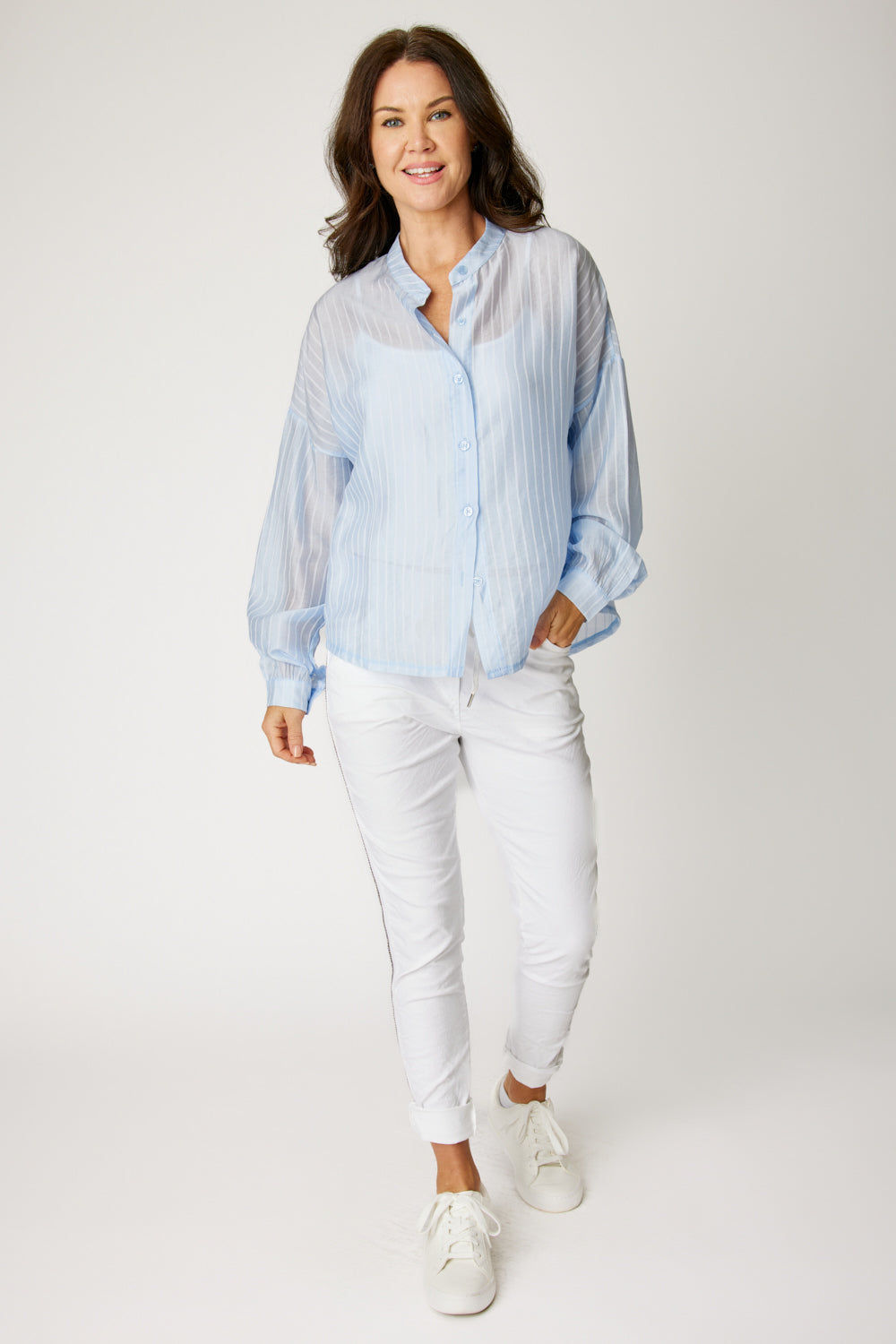 Pinstripe Oxford Blouse