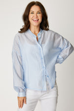 Pinstripe Oxford Blouse