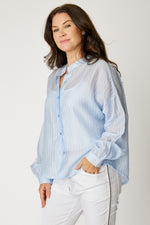 Pinstripe Oxford Blouse