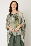 Italian Silk Moss Splash Flowing Top