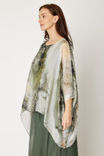 Italian Silk Moss Splash Flowing Top