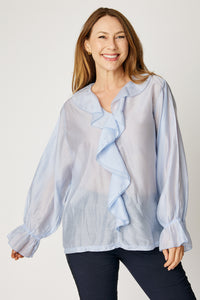 Ruffle Trim Blouse (3 Colors)