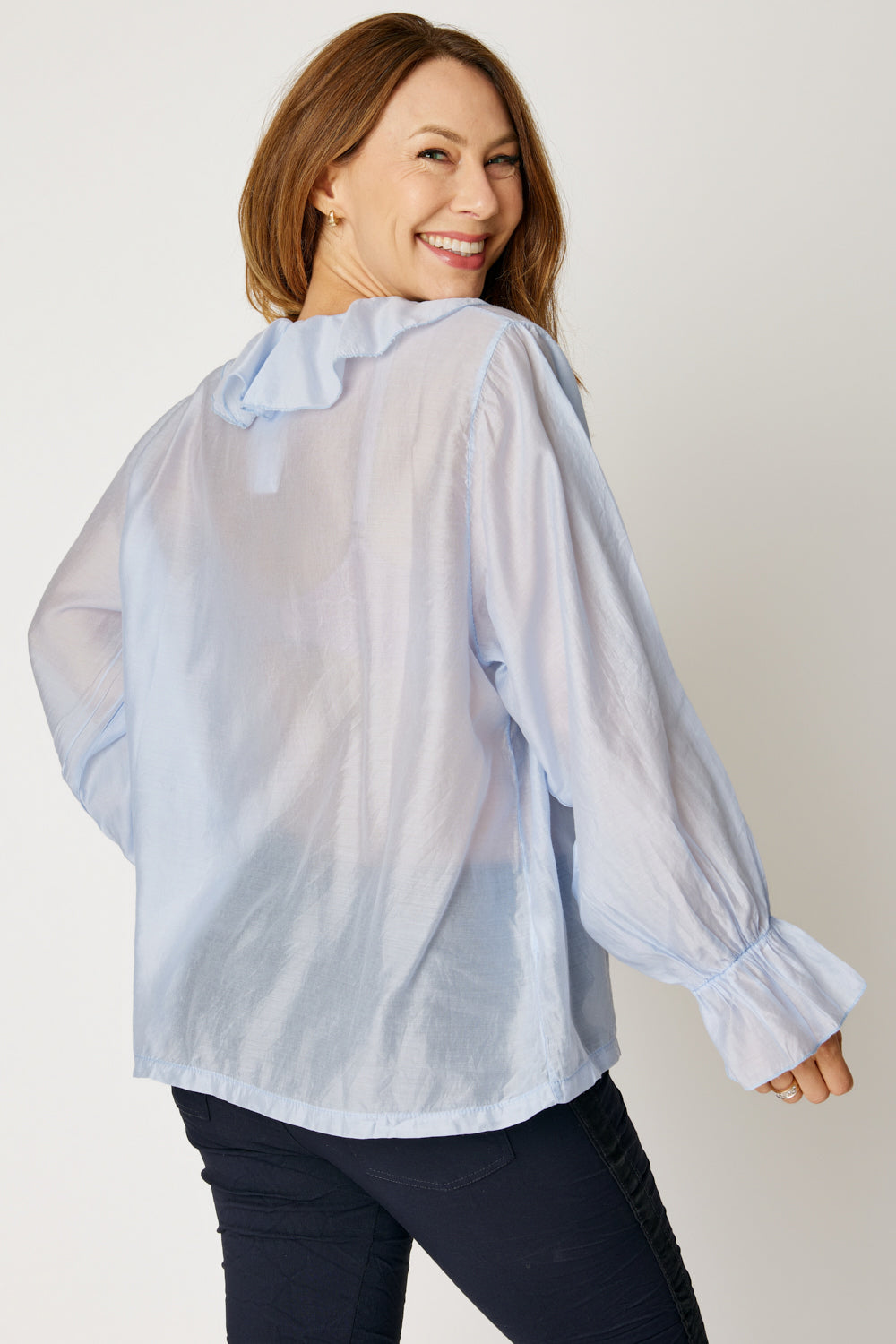 Ruffle Trim Blouse (3 Colors)