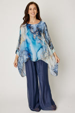 Italian Silk Ocean Splash Flowing Top