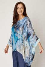 Italian Silk Ocean Splash Flowing Top