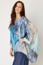 Italian Silk Ocean Splash Flowing Top