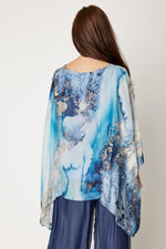 Italian Silk Ocean Splash Flowing Top