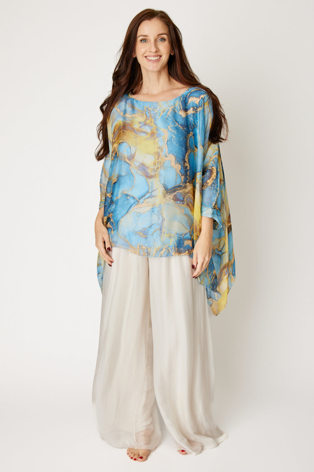 Italian Silk Sky Marble Flowing Top