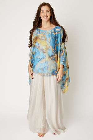 Italian Silk Sky Marble Flowing Top