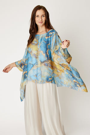 Italian Silk Sky Marble Flowing Top