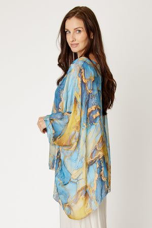 Italian Silk Sky Marble Flowing Top