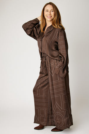 Geometric Satin Top (Part of a Set, 3 Colors)