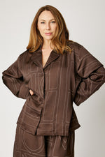Geometric Satin Top (Part of a Set, 3 Colors)