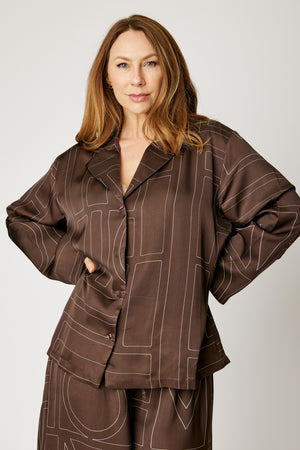 Geometric Satin Top (Part of a Set, 3 Colors)
