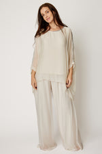 Italian Silk Holiday Cold Shoulder (Cream)