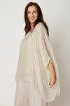 Italian Silk Holiday Cold Shoulder (Cream)