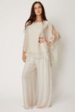 Italian Silk Holiday Cold Shoulder (Cream)