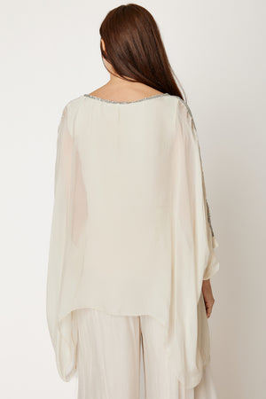 Italian Silk Holiday Cold Shoulder (Cream)