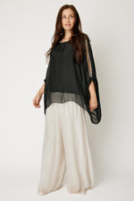 Italian Silk Holiday Cold Shoulder (Black)