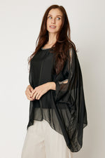 Italian Silk Holiday Cold Shoulder (Black)