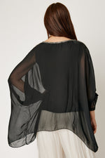 Italian Silk Holiday Cold Shoulder (Black)