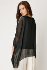 Italian Silk Holiday Cold Shoulder (Black)