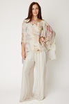 Italian Silk Cream Floral Flowing Top