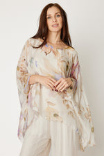 Italian Silk Cream Floral Flowing Top