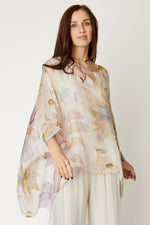 Italian Silk Cream Floral Flowing Top