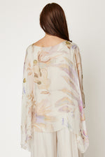 Italian Silk Cream Floral Flowing Top