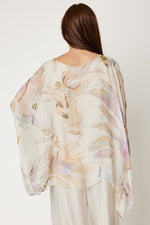 Italian Silk Cream Floral Flowing Top