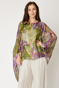 Italian Silk Green Marble Flowing Top