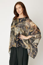 Italian Silk Black Marble Flowing Top