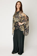 Italian Silk Black Marble Flowing Top