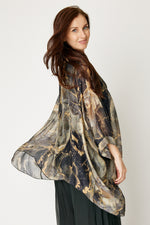 Italian Silk Black Marble Flowing Top