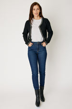 Pearl Trim Short Cardigan