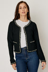 Pearl Trim Short Cardigan