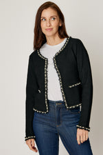 Pearl Trim Short Cardigan